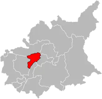 Situation of the canton of Château-Arnoux-Saint-Auban in the department of Alpes-de-Haute-Provence