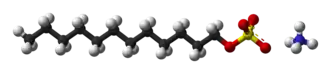 Ball-and-stick model of ammonium lauryl sulfate