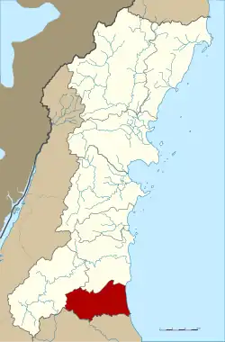 District location in Chumphon province