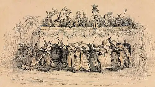 An Insect Ball (1835), pen, ink, and watercolor, 12.5 x 21.3 cm., Cleveland Museum of Art