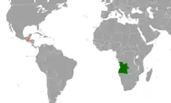 Map indicating locations of Angola and Guatemala