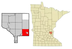 Location of the city of Lino Lakes within Anoka County, Minnesota
