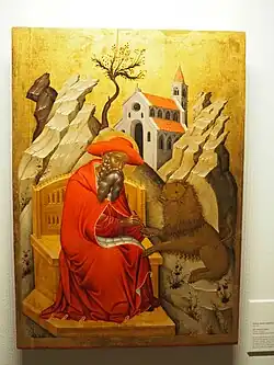 Saint Jerome and the lion, Anonymous Venetian-Byzantine painter (14th century)