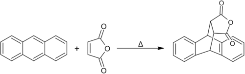 Reaction scheme for Diels-Alder reaction of anthracene with maleic anhydride