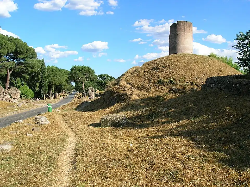 The Mausoleum of the Curiazi has been dated to between the end of the Republic and the beginning of the Empire.