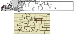 Location of the City of Sheridan in Arapahoe County, Colorado.