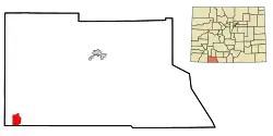 Location of the Arboles CDP in Archuleta County, Colorado.