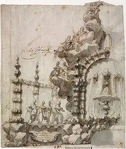 Ephemeral architecture project for the entry of Felipe V in Madrid (February 18, 1701), by Teodoro Ardemans.