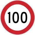 Maximum speed limit (100 km/h)