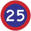 Minimum speed limit (25 km/h)