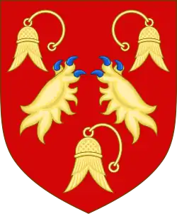 Lion's gambs erased, in the arms of Hubert Chesshyre, Norroy and Ulster King of Arms (1995–1997)