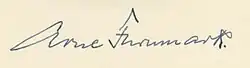 Furumark's signature, in a letter of March 1958