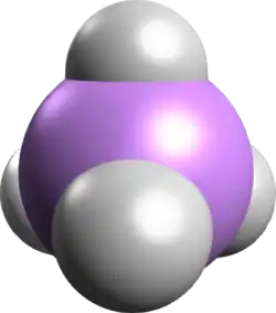 Ball-and-stick model version of the arsonium ion