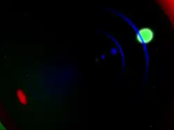 Sample of artificial lens flare, as might be used in an animated movie or video game