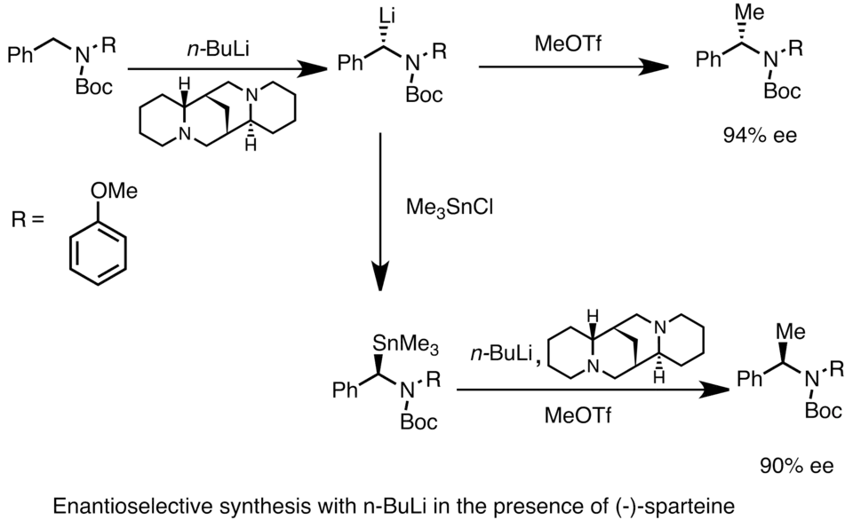 Asymmetric synthesis with nBuLi and (−)-sparteine