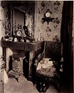 Photo of the interior of the apartment of Eugène Atget, taken in 1910 in Paris