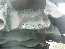 Artist's signature on bronze