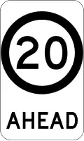 (G9-79) 20 km/h Speed Limit Ahead