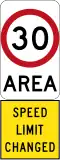 New 30 km/h Speed Limit Area (used in South Australia)