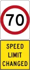 New 70 km/h Speed Limit (used in South Australia)