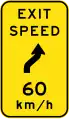 (W1-9-4) Exit advisory speed with reverse curve, first to right