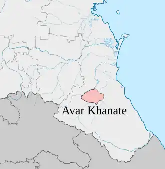 Avar Khanate within Dagestan.