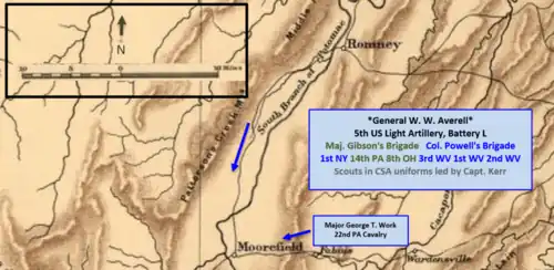 old map description of Averell's force added