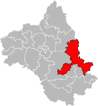 Situation of the canton of Tarn et Causses in the department of Aveyron