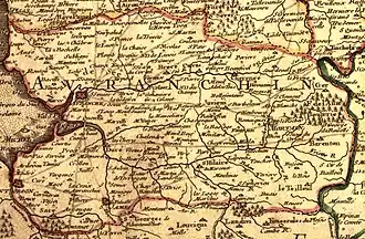 A map of Avranchin from 1716