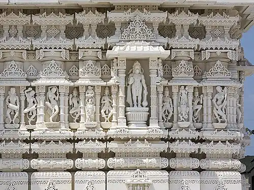 Exterior carvings surrounding the mandir[32]