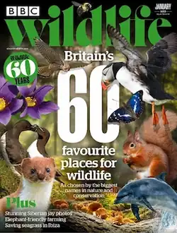 Cover of BBC Wildlife magazine showing various animals