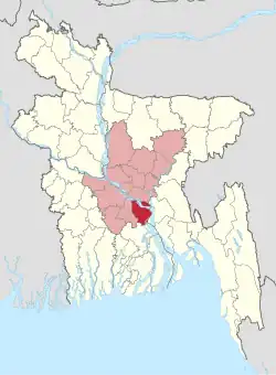 Location of Shariatpur in Bangladesh