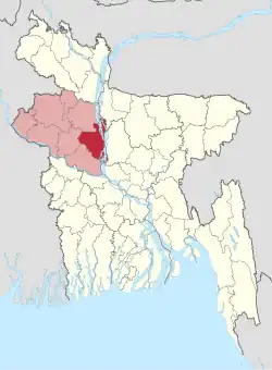 Location of Sirajganj District in Bangladesh