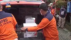 BNPB preparing to distribute logistical supplies for the refugees.