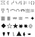 Symbols using geometric shapes