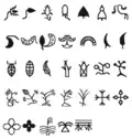 Symbols resembling plants