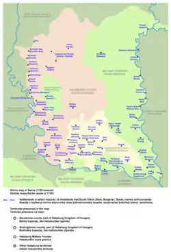Ethnic map of Bačka, 1720