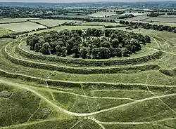 Aerial photograph of Badbury Rings