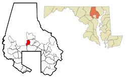 Location of Mays Chapel, Maryland