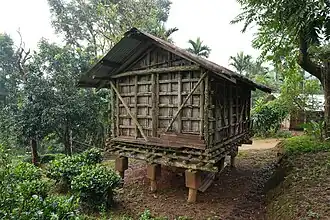 Bamboo building on stilts