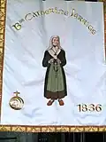 Banner showing the Blessed Catherine Jarrige in Notre-Dame-des-Miracles.