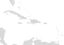 Map indicating locations of Barbados and Grenada