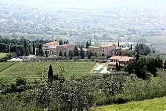 View of Bardolino landscape and vineyards from San Georgio abbey