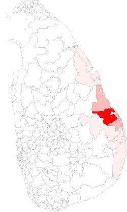 Location of Batticaloa