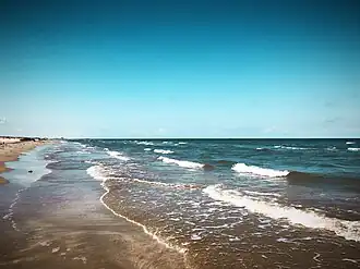 The beach at Mustang Island State Park