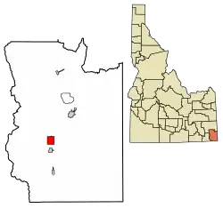 Location of Paris in Bear Lake County, Idaho.