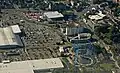 Bell Green Retail Park from the air, including now-demolished gasholders