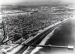 Aerial view taken of the early development of Belmont Shore, 1929