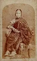 Girl in Bengali sari; in this style sari is worn without any pleats