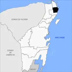 Location of Benito Juarez in Quintana Roo